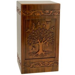 Tree Of Life Carved Adult Cremation Urn - Free Engraving - Free Shipping