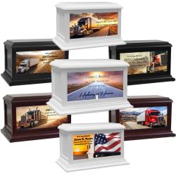 Truck Driver Local & Over The Road USA Adult or Medium Wood Keep The Memory® Cremation Urn 