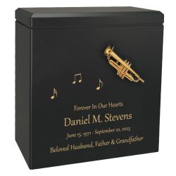Trumpet Urn in Black Wood Finish