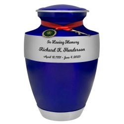 Army Blue Master Rifle Cremation Urn - Adult Military Army Rifle Urn