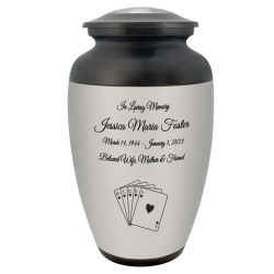 Royal Flush Cremation Urn - Poker Adult Urn - Tribute Wreath™ - Pro Personalization - Burial Vault Option