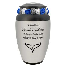 Whale's Tail Medallion Cremation Urn - Ocean Memorial Adult Urn - Tribute Wreath™ - Pro Personalization - Burial Vault Option 
