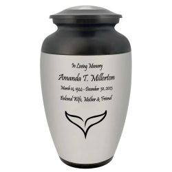 Whale's Tail Medallion Cremation Urn - Ocean Memorial Adult Urn - Tribute Wreath™ - Pro Personalization - Burial Vault Option 