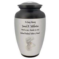 Buck Deer Adult Cremation Urn - Large Deer Hunters Urn - Tribute Wreath™ - Pro Personalization - Burial Vault Option