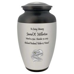 Dinosaur Tyrannosaurus Rex Medallion Cremation Urn  - Tribute Wreath™ - Pro Personalization - Burial Vault Option
