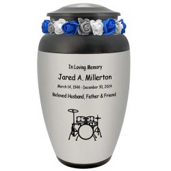 Drum Set Adult Cremation Urn - Adult Drummer Memorial - Tribute Wreath™ - Pro Personalization - Burial Vault Option