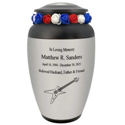 Electric Guitar Adult Cremation Urn - Tribute Wreath™ - Pro Personalization - Burial Vault Option