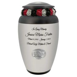 Musical Notes Cremation Urn - Adult Music Memorial - Tribute Wreath™ - Pro Personalization - Burial Vault Option