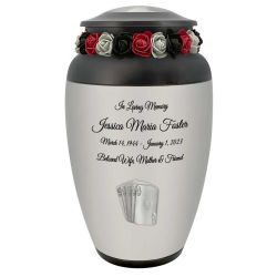 Royal Flush Cremation Urn - Poker Adult Urn - Tribute Wreath™ - Pro Personalization - Burial Vault Option