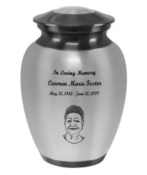 Two Toned Elegance Photo Engraved Medium Urn