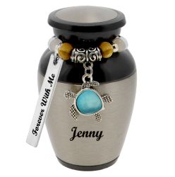 Eternity Black Keepsake Urn - Love Charms Option