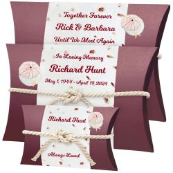 Pink Urchin Sea Shells & Starfish Rose Peaceful Pillow® Water Burial Cremation Urn - Biodegradable Water Burial At Sea Urn