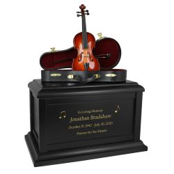 Violin Case Cremation Urn - Adult Wood and Miniature Instrument Urn