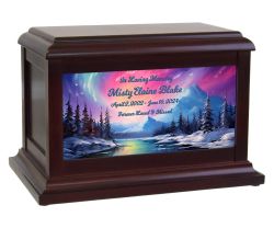 Watercolor Northern Lights Adult or Medium Cremation Urn - Keep The Memory® Urn