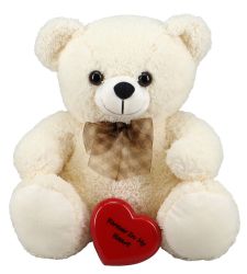 Forever White Hug Me Bear Heart Keepsake Urn