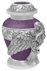 Wings of an Angel Purple Keepsake Urn - Engraving Option 