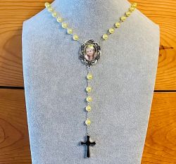 Yellow Large Photo Rosary Necklace Urn