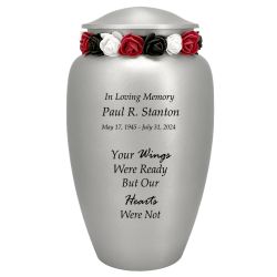 Your Wings Were Ready Pewter Adult Cremation Urn - Tribute Wreath™ - Pro Personalization - Burial Vault Option