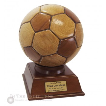 Wooden Soccer Ball  Urn