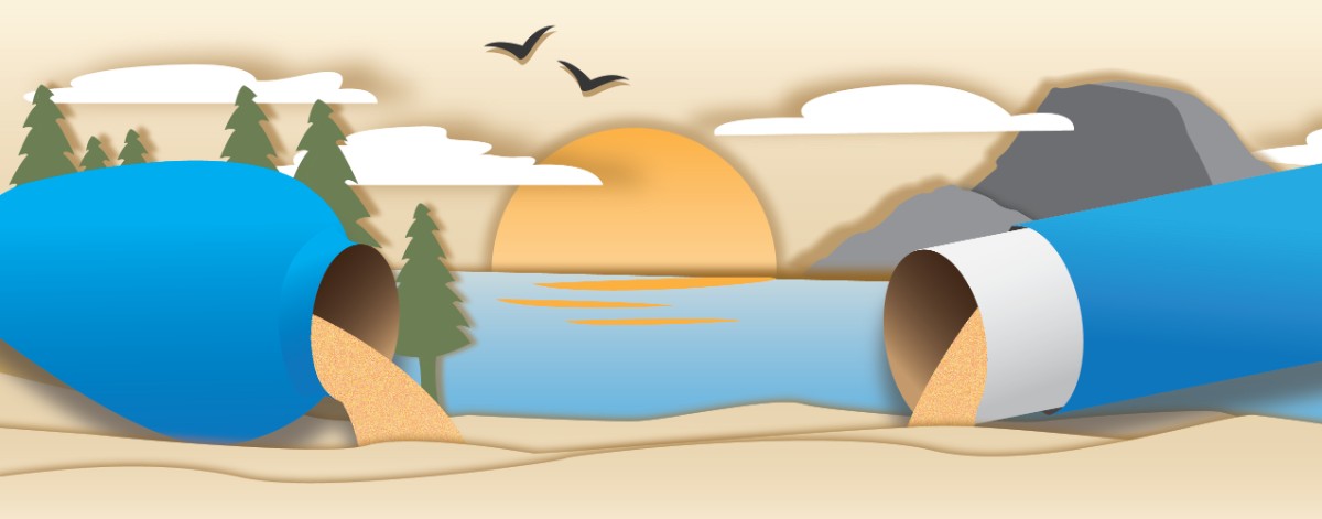 Illustration of cremation ashes being scattered into nature.