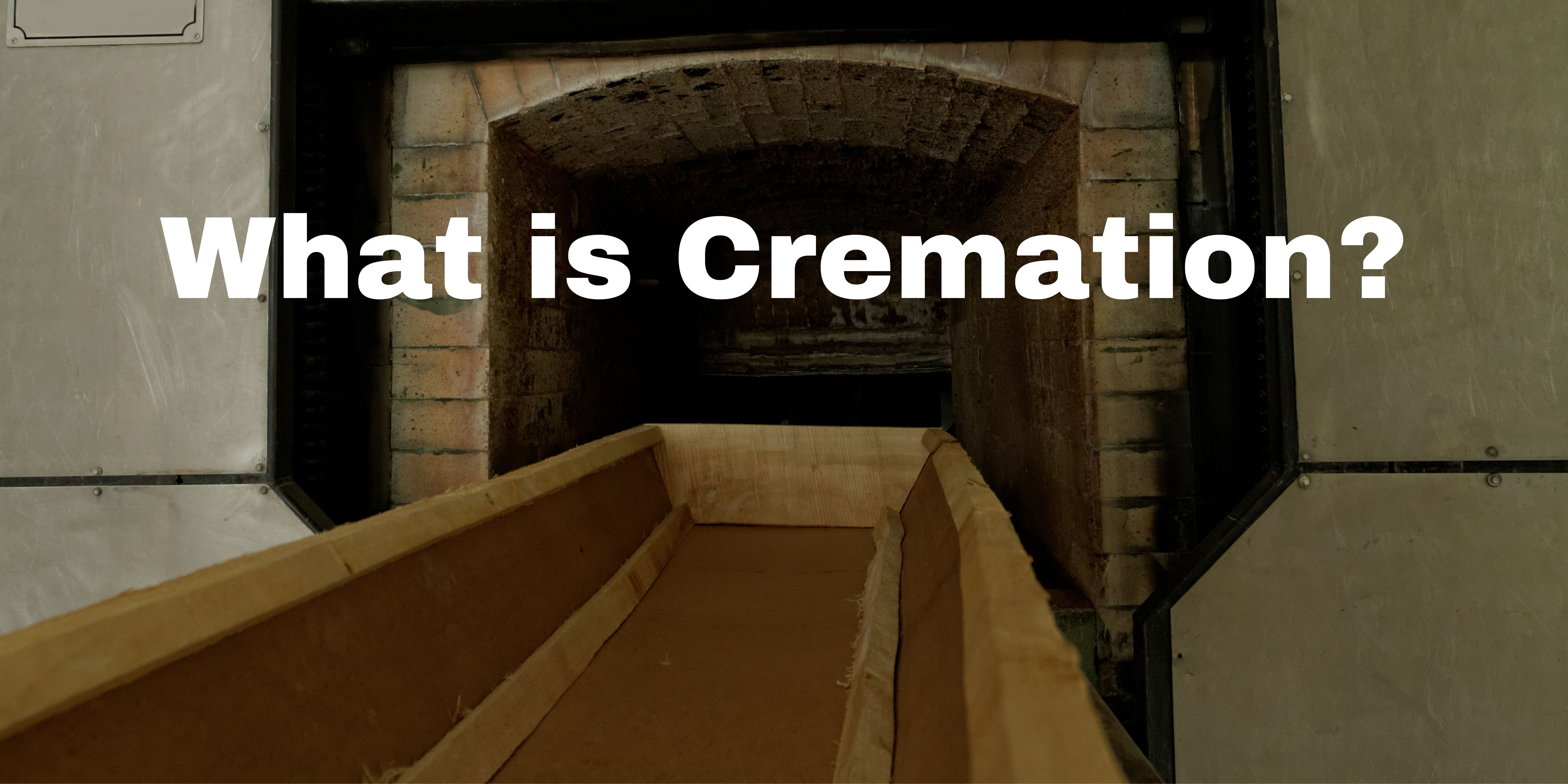 Crematory oven with cremation casket outside of it. "What is cremation?"