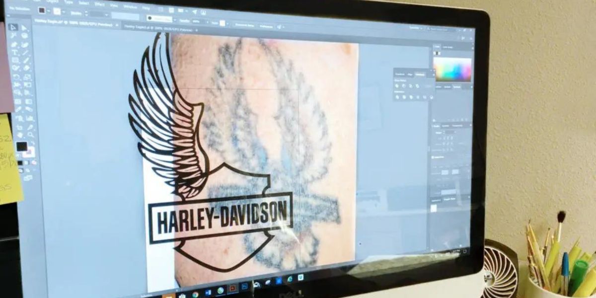Re-creating a Harley-Davidson Tattoo in Adobe Photoshop.