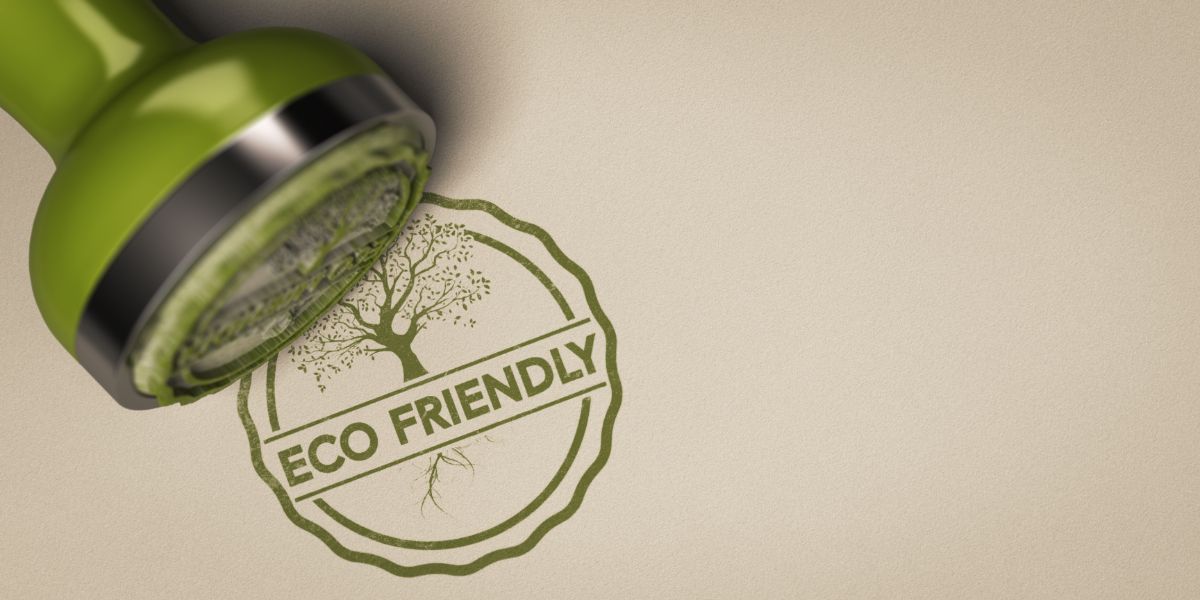 "Eco Friendly" stamped on paper with green ink.