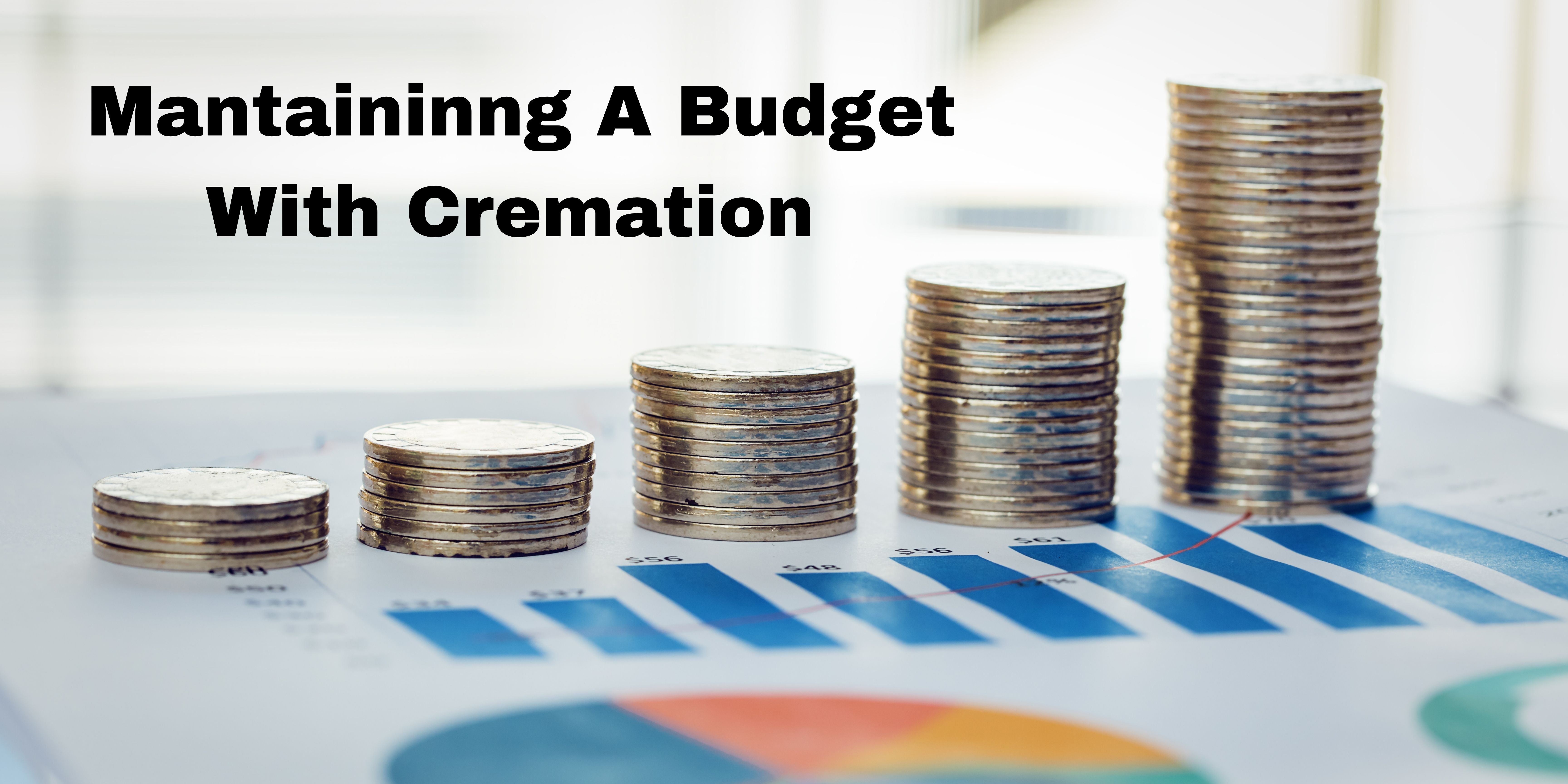 Quarters stacked into 5 vertical piles to mimic a graph. "Maintaining a Budget with Cremation".