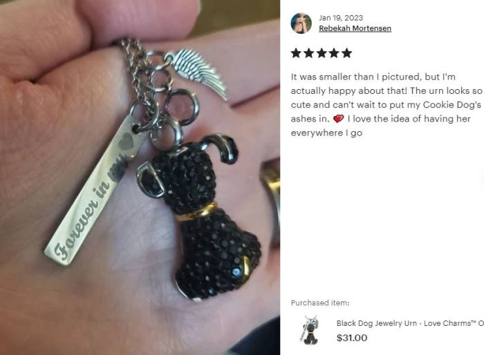 ★JILLSTUART★ [BONNIE] Black coin charm decorated cowhide c Black Dog Jewelry Urn - In The Light Urns