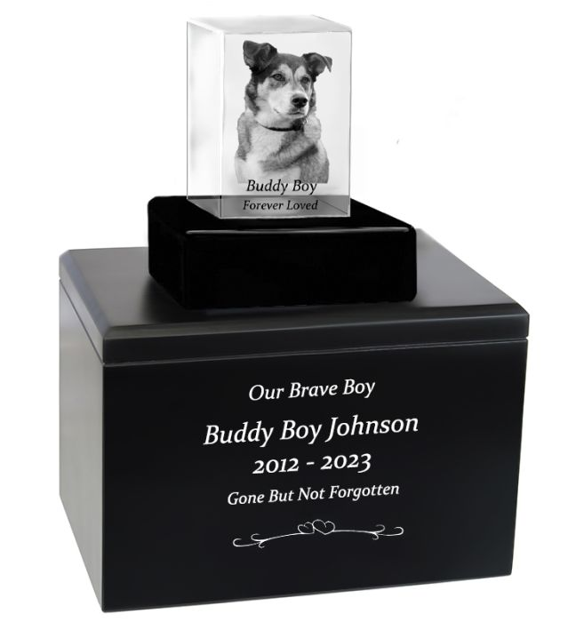 Pet urns for dogs engraved top