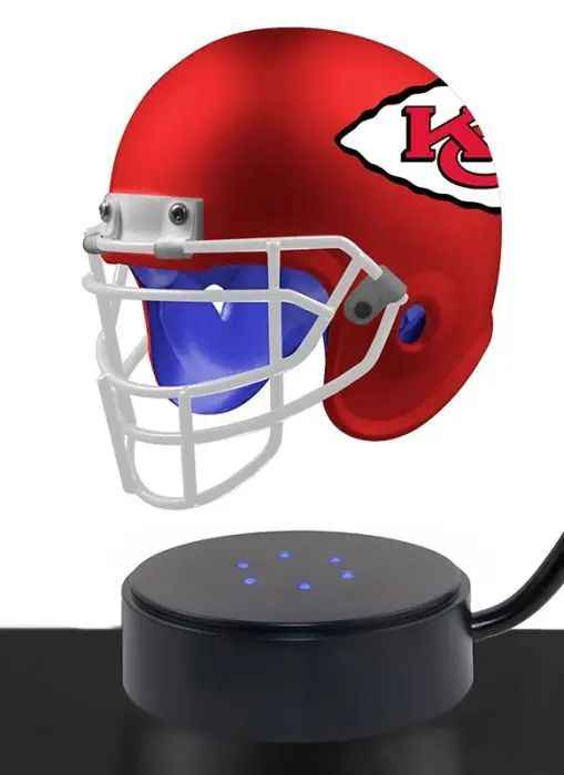 Football Cremation Urn & Kansas City Chiefs Hover Helmet Décor