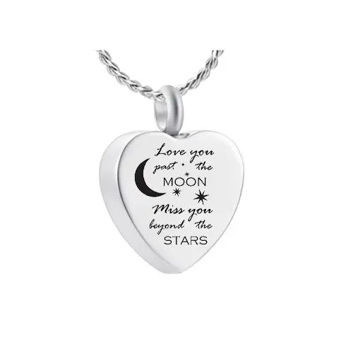 Cremation Jewellery Ashes Memorial Mourning Urn with Man In The Moon charm 