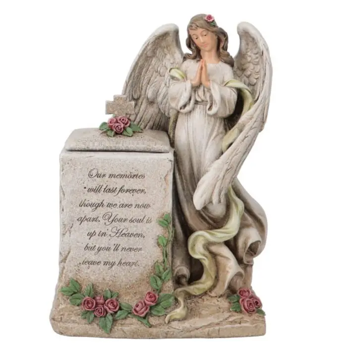 Personalized Large Brass Praying Angel Funeral Cremation Urn