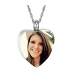 Photo heart locket cremation keepsake necklace.