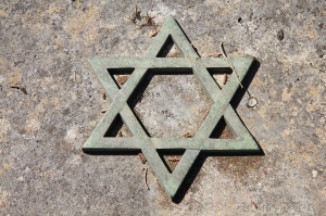 Jewish star of David made from metal.