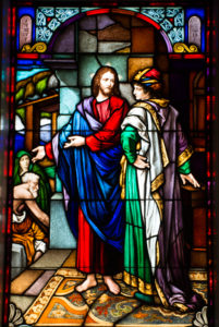 Catholic stained glass art.