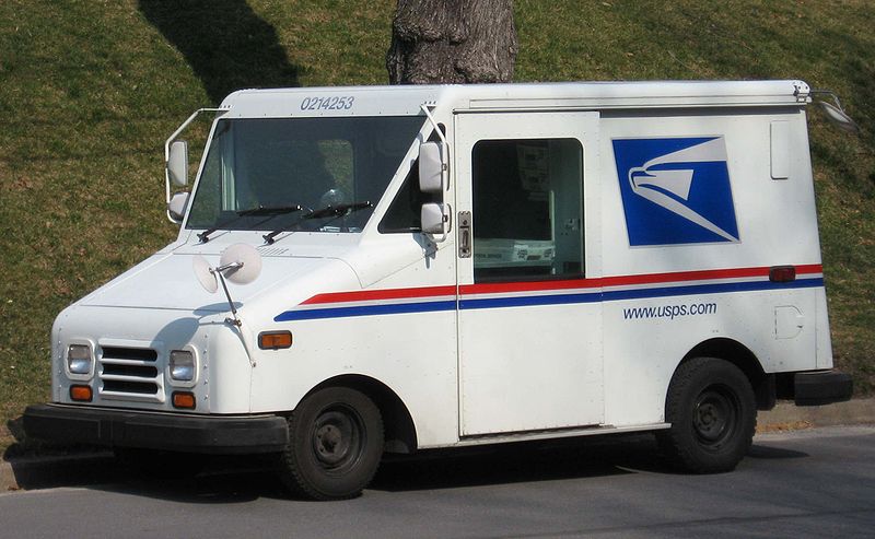 USPS mail truck.
