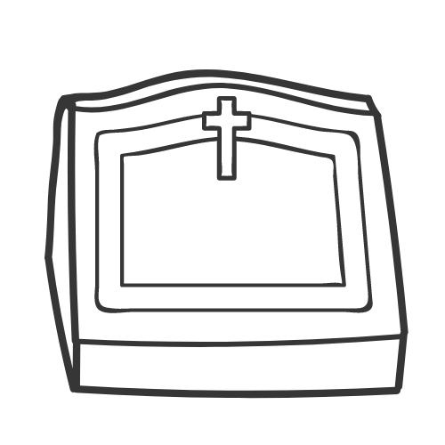 Bury in a cemetery - Clipart of a cemetary headstone