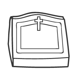 Bury in a cemetery - Clipart of a cemetary headstone