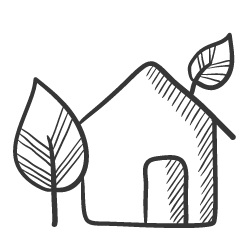 Bury at home - Clipart of a house sketch
