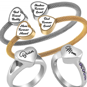 Cremation Jewelry Bracelets & Ring Urns