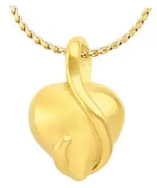 Gold cremation keepsake necklace.