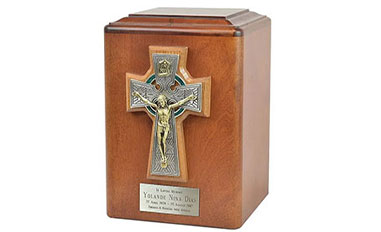 INRI Catholic Cross Cremation Urn.