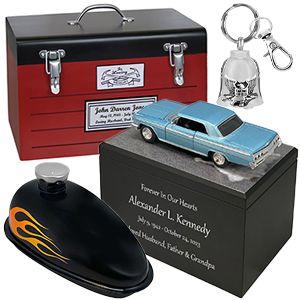 Motorcycle, Car, Truck & Train Urns For Ashes