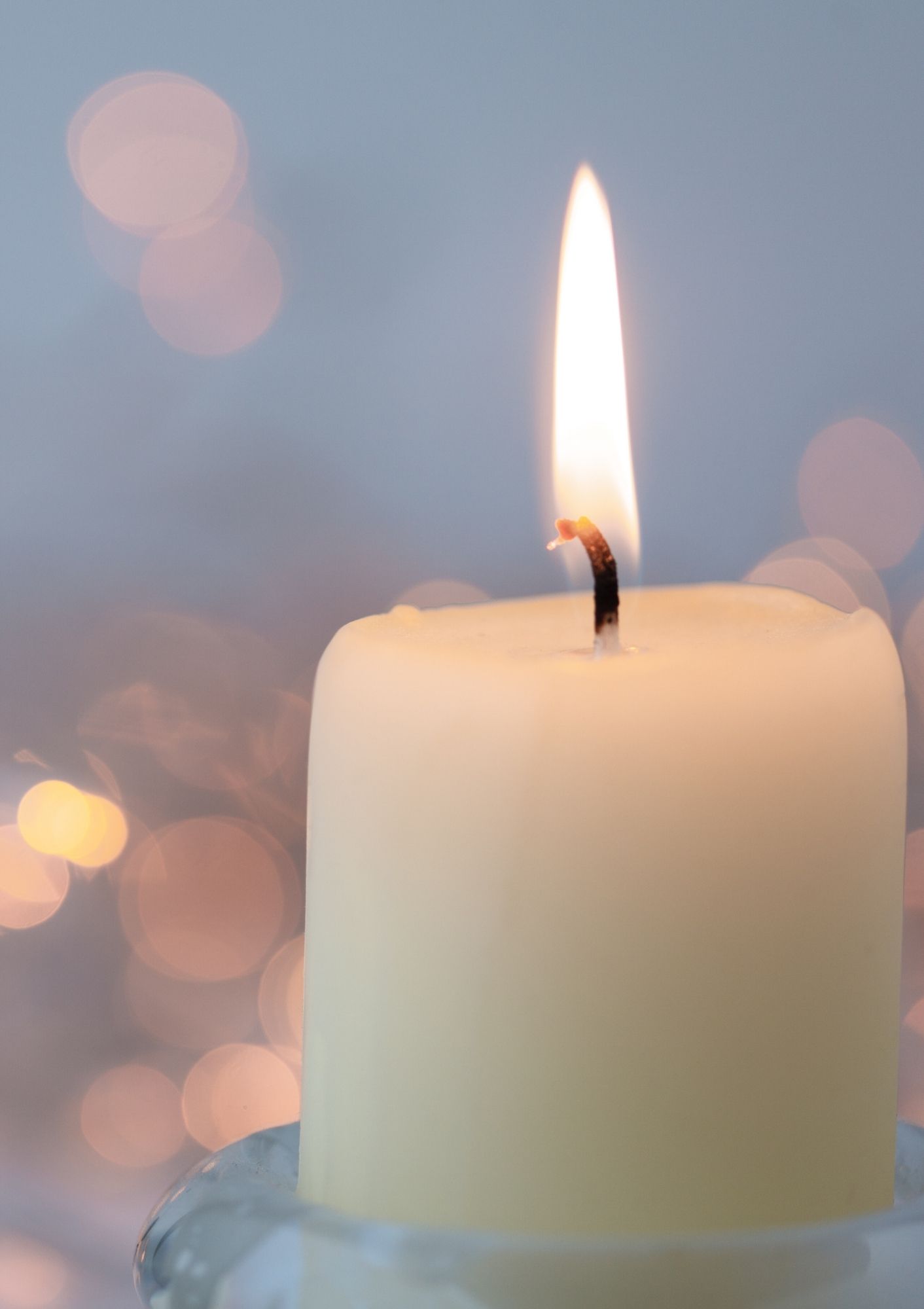 Close-up of burning candle.