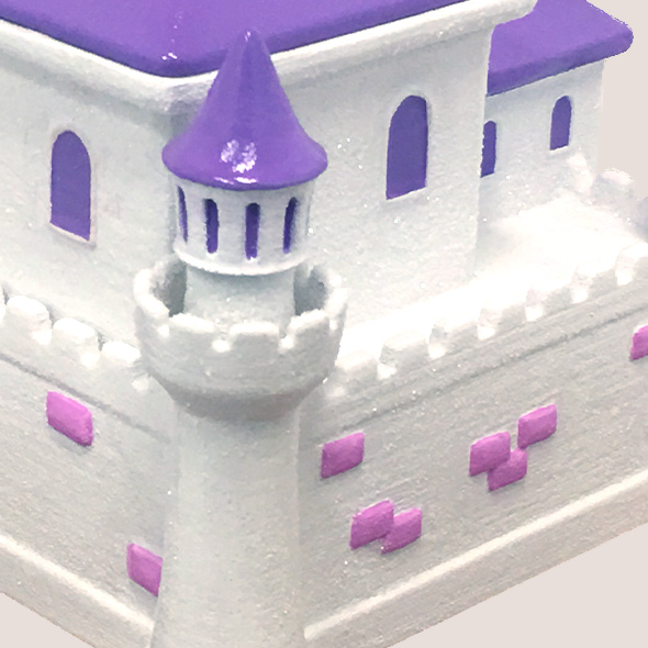 A close-up of the princess castle walls.