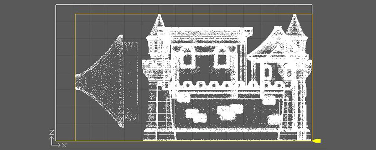 A screenshot of the princess castle model render in the 3D printing software.