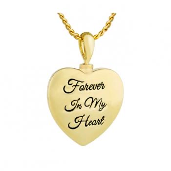Forever in my heart engraved Cremation pendant urn.
