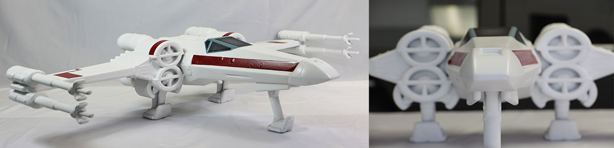 Fully Custom 3D Starfighter made by our in-house 3D Modeler and Graphic Designer.